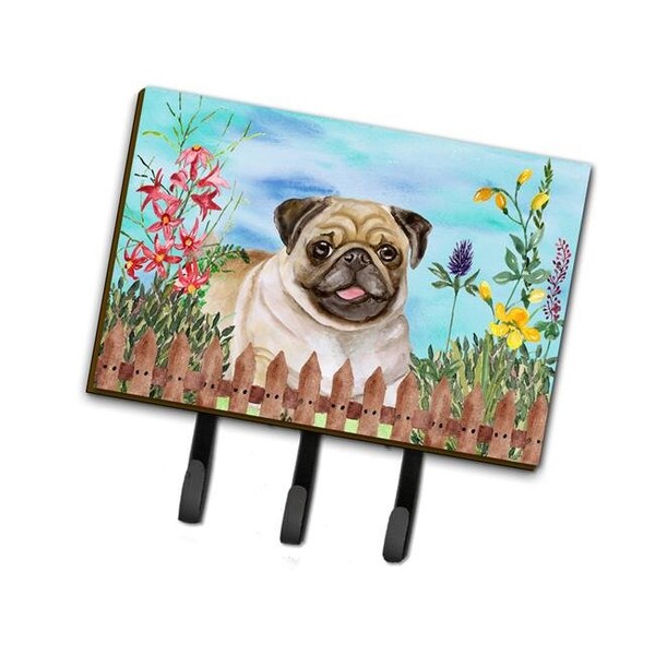 Carolines Treasures Carolines Treasures CK1280TH68 Fawn Pug Spring Leash or Key Holder CK1280TH68 - main